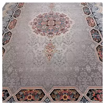 فرش ماشینی آنا مدل 700 طرح هالیدی زمینه فیلی