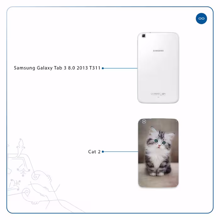 برچسب پوششی ماهوت مدل Cat-2 مناسب برای تبلت سامسونگ Galaxy Tab 3 8.0 2013 T311