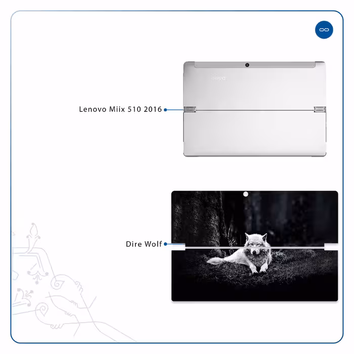 برچسب پوششی ماهوت مدل Dire Wolf مناسب برای تبلت لنوو Miix 510 2016