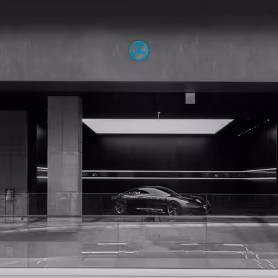 چراغ دیواری نئون دیزاین طرح Benz_TBL