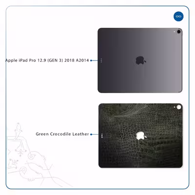 برچسب پوششی ماهوت مدل Green-Crocodile-Leather مناسب برای تبلت اپل iPad Pro 12.9 (GEN 3) 2018 A2014