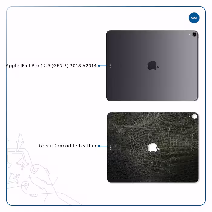 برچسب پوششی ماهوت مدل Green-Crocodile-Leather مناسب برای تبلت اپل iPad Pro 12.9 (GEN 3) 2018 A2014