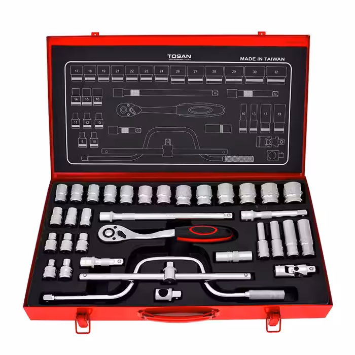 جعبه بکس 34 پارچه توسن درایو 1/2 اینچ ساخت تایوان مدل T1252-34M