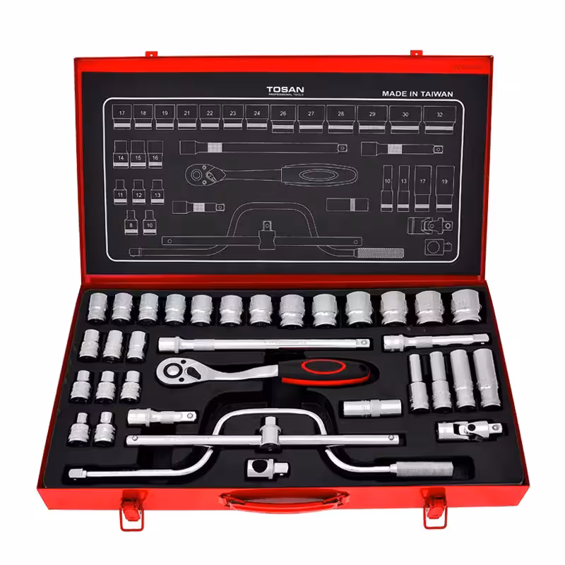 جعبه بکس 34 پارچه توسن درایو 1/2 اینچ ساخت تایوان مدل T1252-34M