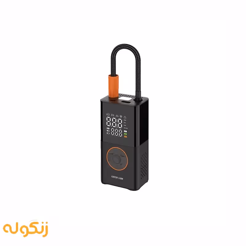کمپرسور (پمپ‌باد) شارژی هوشمند Green Lion GTI-01 با قابلیت‌ چراغ‌قوه و پاوربانک با 5 حالت کمپرس - فروشگاه اینترنتی زنگوله