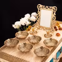 ست هفت سین برنجی طلایی کد 1040