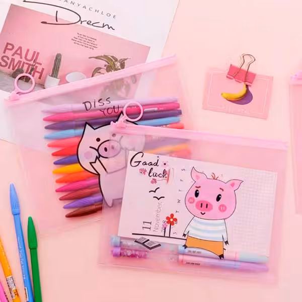 پوشه طلقی خوک Pig File Document Paper bag Pencil case