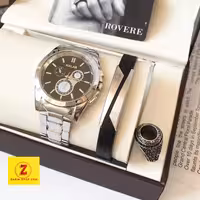 ست ساعت دستبند انگشتر مردانه 400460560