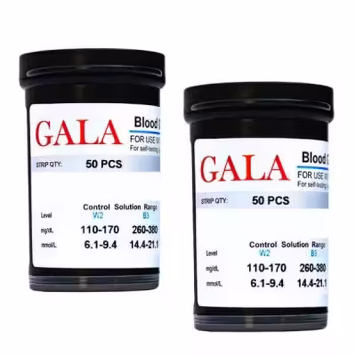 نوار تست قند خون گالا مدل OK-2AJ دو بسته 50 عددی
