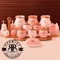 EMBICO ام بی کو پاسماوری چوب سرامیک  26 پارچه  یقه دار صورتی  4030-PINK
