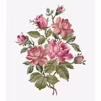پترن شماره دوزی دسته گل رز با کد DMC