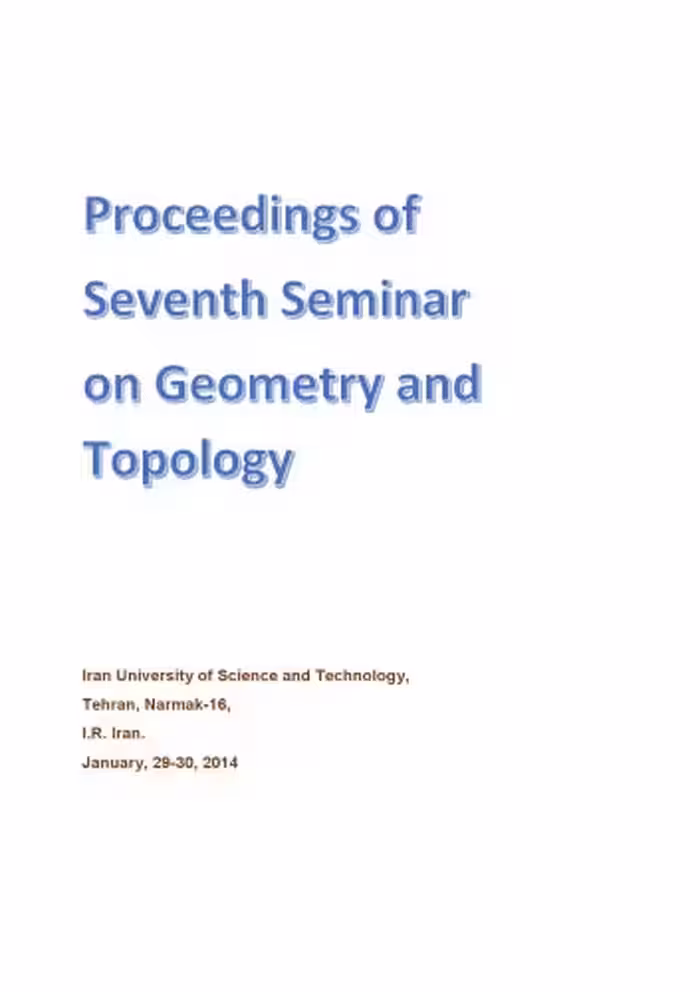 خرید و دانلود نسخه کامل کتاب Proceedings of 7th seminar on differential geometry and topology