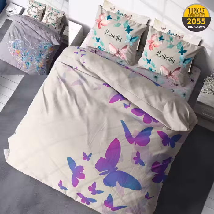 سرویس لحاف روتختی 2 نفره چاپی تنسل برند ترکاز(Turkaz) کد 2055