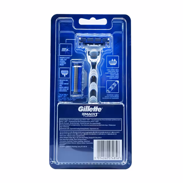 خود تراش مردانه ژیلت مدل Mach3Turbo به همراه یک یدک