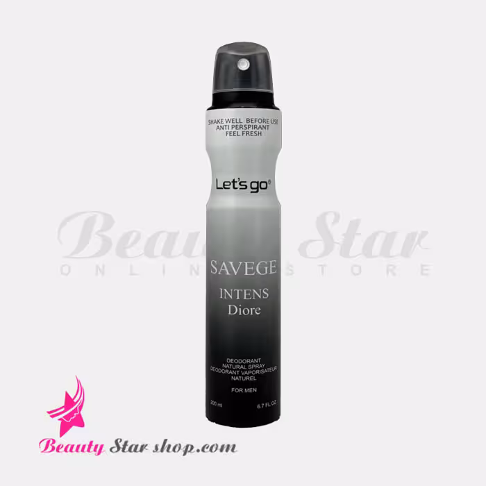 اسپری خوشبو کننده بدن مردانه لتس گو مدل Sauvage Dior حجم 200 میلی لیتر