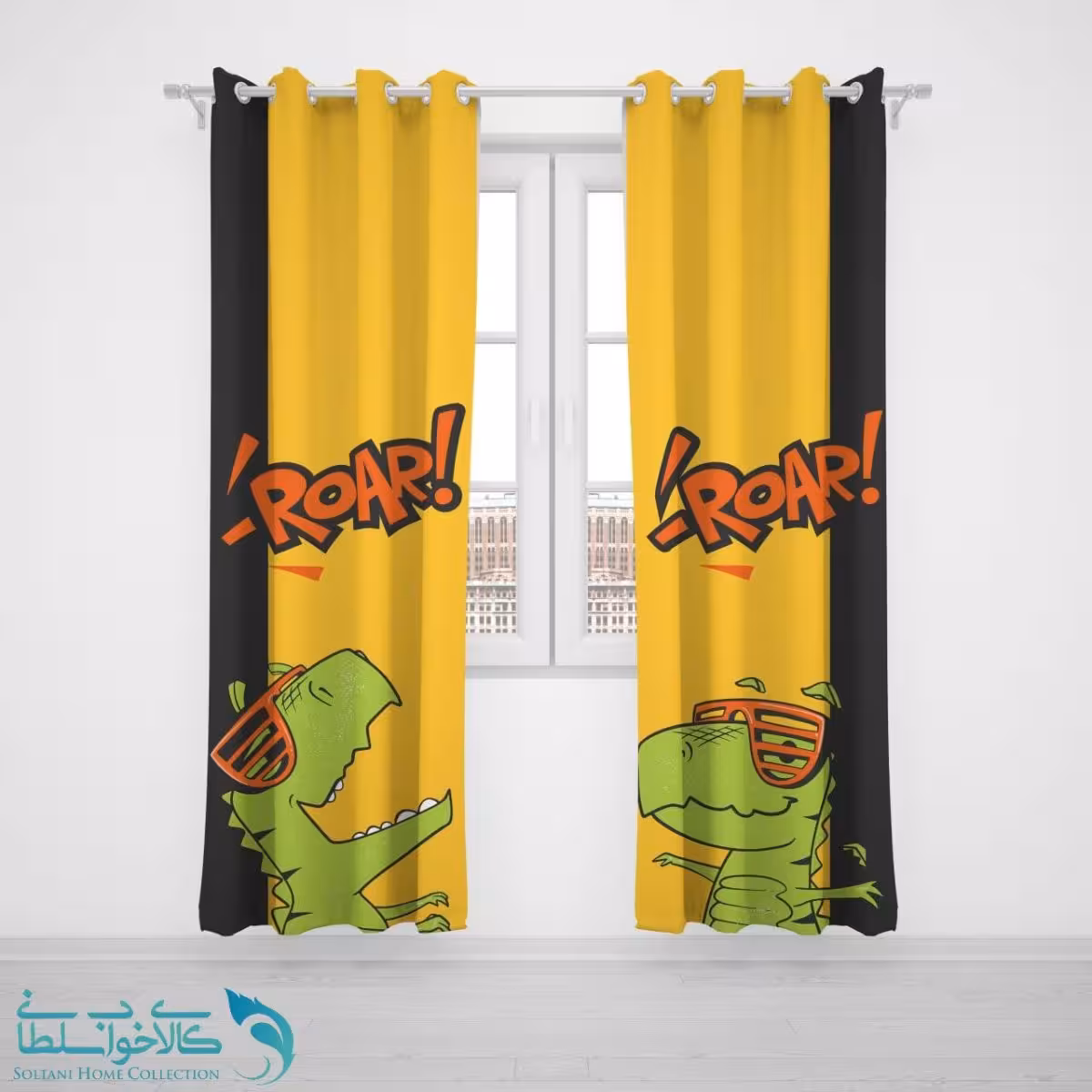 پرده پانچی اتاق کودک طرح تیرکس کد A3769