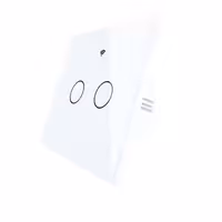 کلید دو پل هوشمند لمسی TUYA سفید با قابلیت کنترل از طریق WiFi و RF433MHz