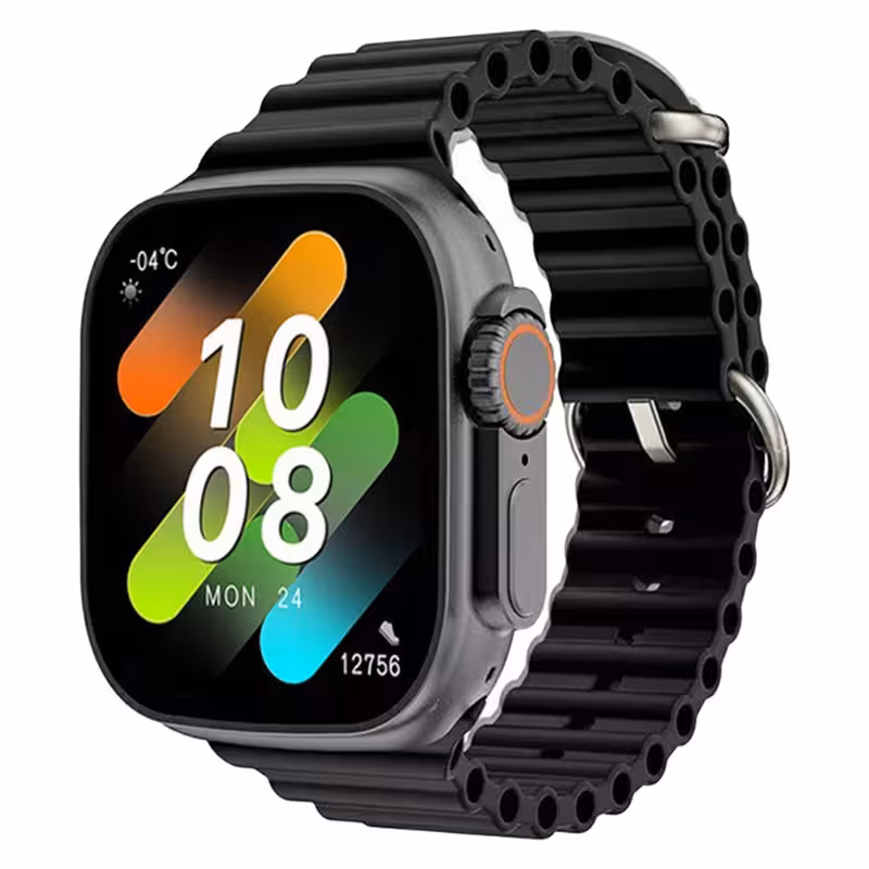 ساعت هوشمند مدل WS 75 ULTRA 2 دارای قابلیت های کنترل سطح اکسیژن خون، کنترل موسیقی (Music Player)، صفحه نمایش لمسی، صفحه نمایش رنگی، قابلیت تغییر طرح ساعت یا تم بند سیلیکون | کالا مکس