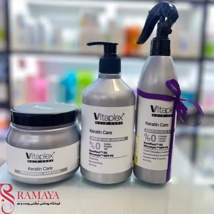 پک شامپو ماسک فری سولفات مناسب مو های کراتین شده (اسپری گره باز کن هدیه)