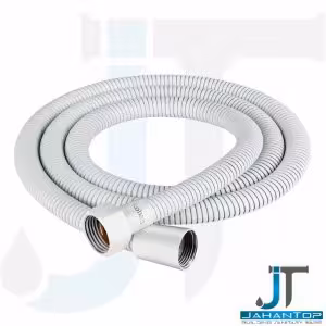 شیلنگ دوش فنری ریزبافت برنجی سفید کهن