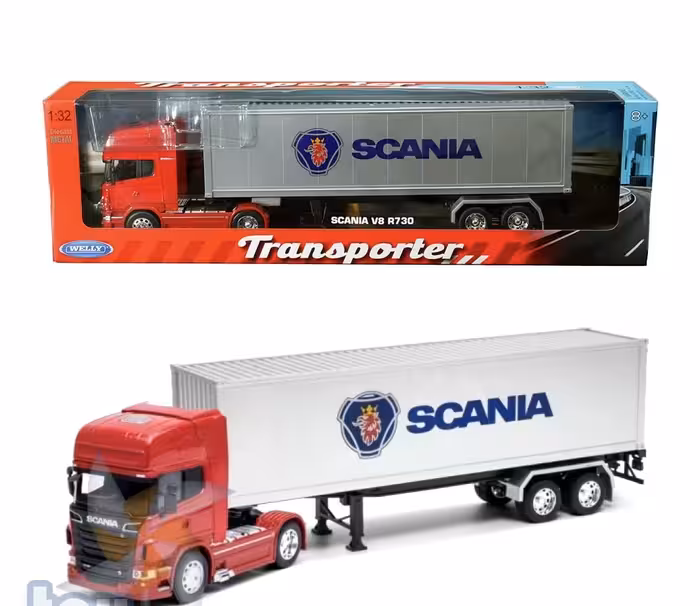 ماکت ویلی کانتینر بر اسکانیا فلزی