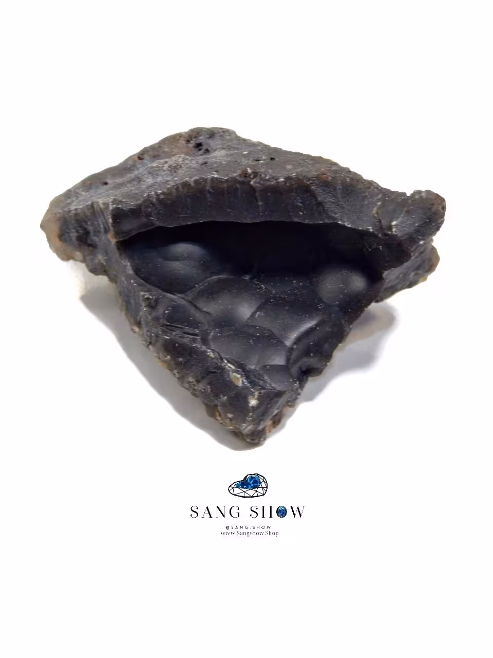 سنگ عقیق سیاه تاولی انحصاری نمونه استثنایی و اصل و معدنی S1295