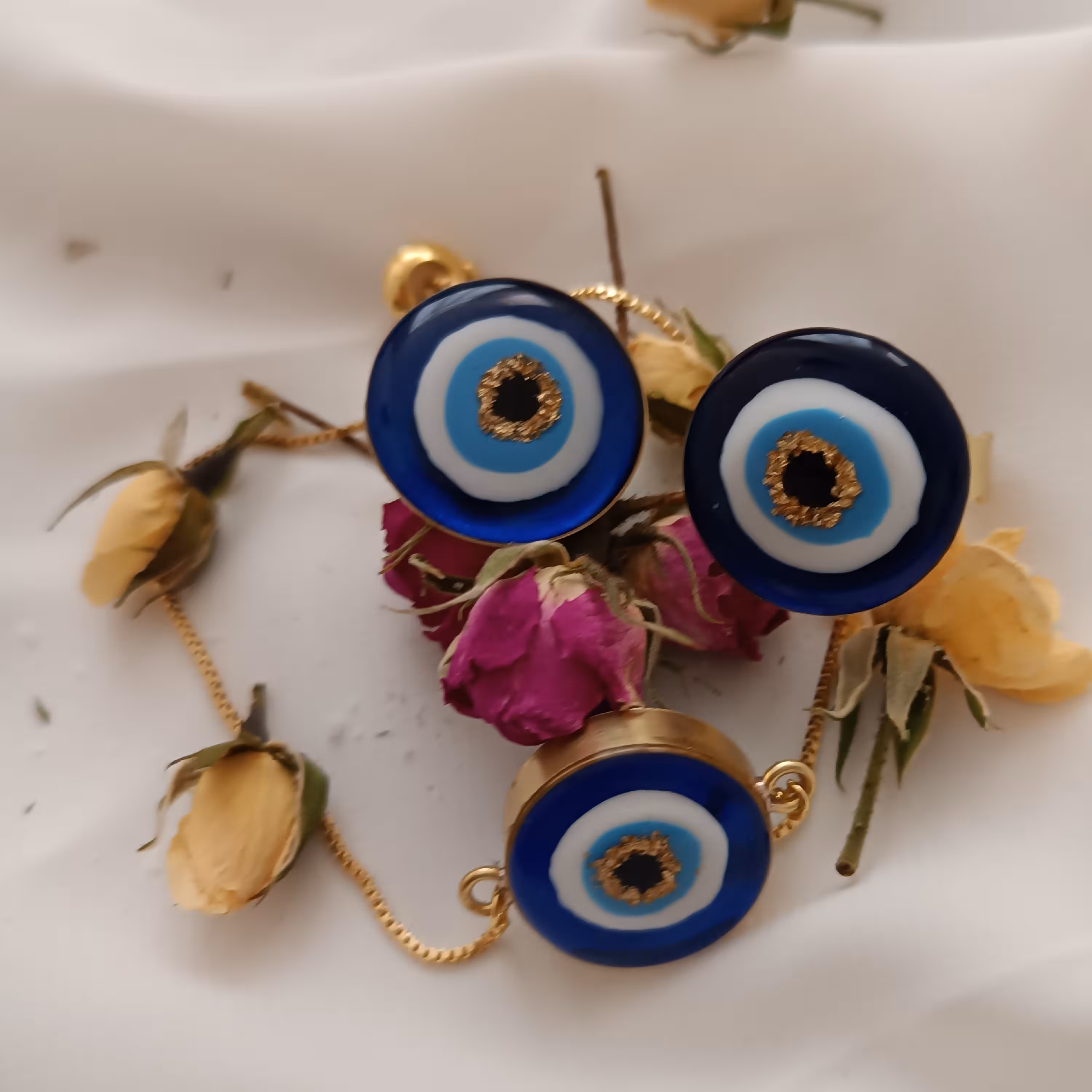 ست دستبند و انگشتر چشم نظر  رزینی  قابل سفارش بصورت تکی وست کامل