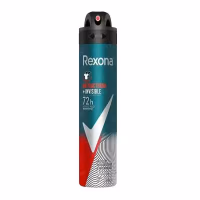 اسپری پودری مردانه رکسونا Rexona مدل Antibacterial  Invisible حجم 200 میلی لیتر