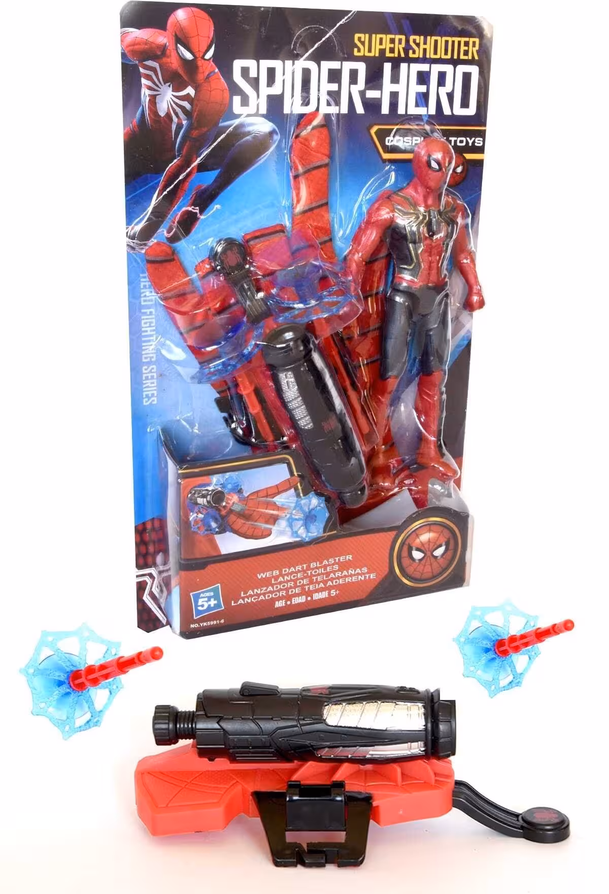 دستکش اسپایدرمن تیر پرتاب کن با فیگور NO.59916