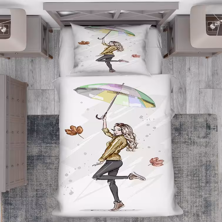 روتختی نوجوان دخترانه طرح فانتزی دختر چتر به دست PK-2022b