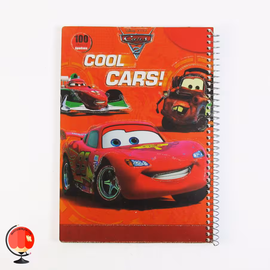 دفتر مشق 100 برگ سیمی طرح ماشین ها آپادانا