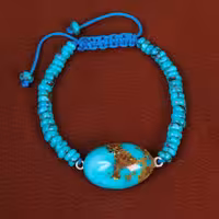 دستبند فیروزه خزامه کد 30417 - جواهری مشاهیر