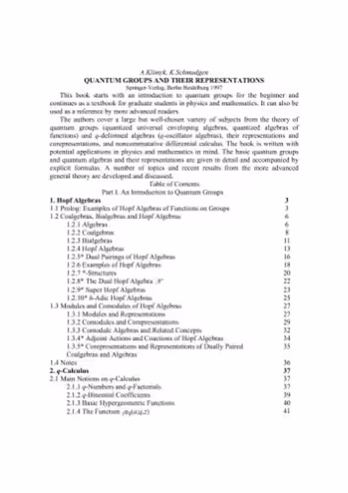 خرید و دانلود نسخه کامل کتاب Quantum groups and their representations