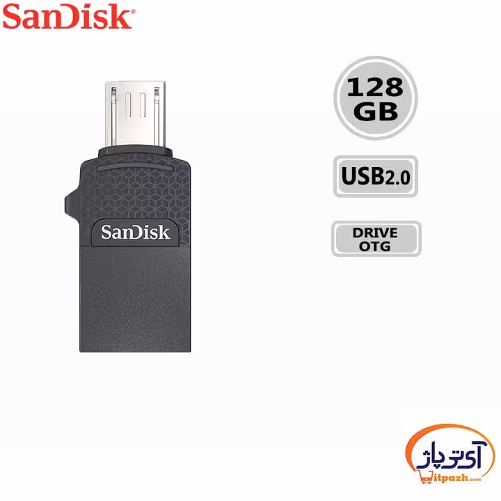 فلش مموری OTG سن دیسک 128 گیگابایت مدل Ultra Dual USB Drive 2.0