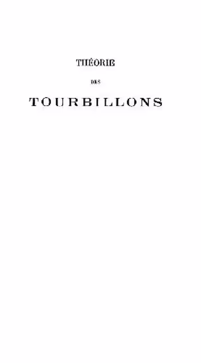 خرید و دانلود نسخه کامل کتاب Theorie des tourbillons