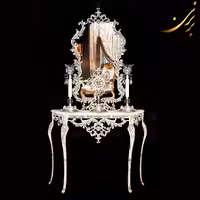 ست آینه کنسول ساعت و شمعدان آلیاژ کد 9