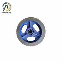 چرخ تک پاترولی چدن لاستیکی آجدار قطر 300 میلی متر