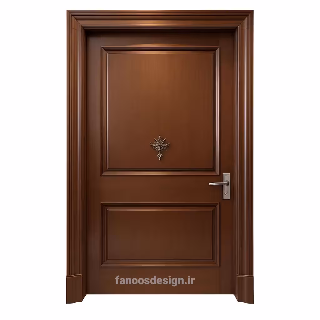 درب لوکس چوبی مدل امپریال با تزئینات فلزی و قاب کلاسیک  کد 30379