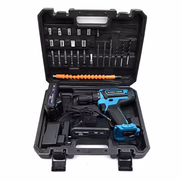 دریل پیچ گوشتی شارژی سه نظام 10 میلیمتری 18 ولت جنرال پاور مدل 18V | کالا مکس