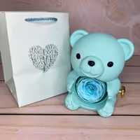 باکس سورپرایزی تدی رنگبندی آبی وصورتی و قرمز