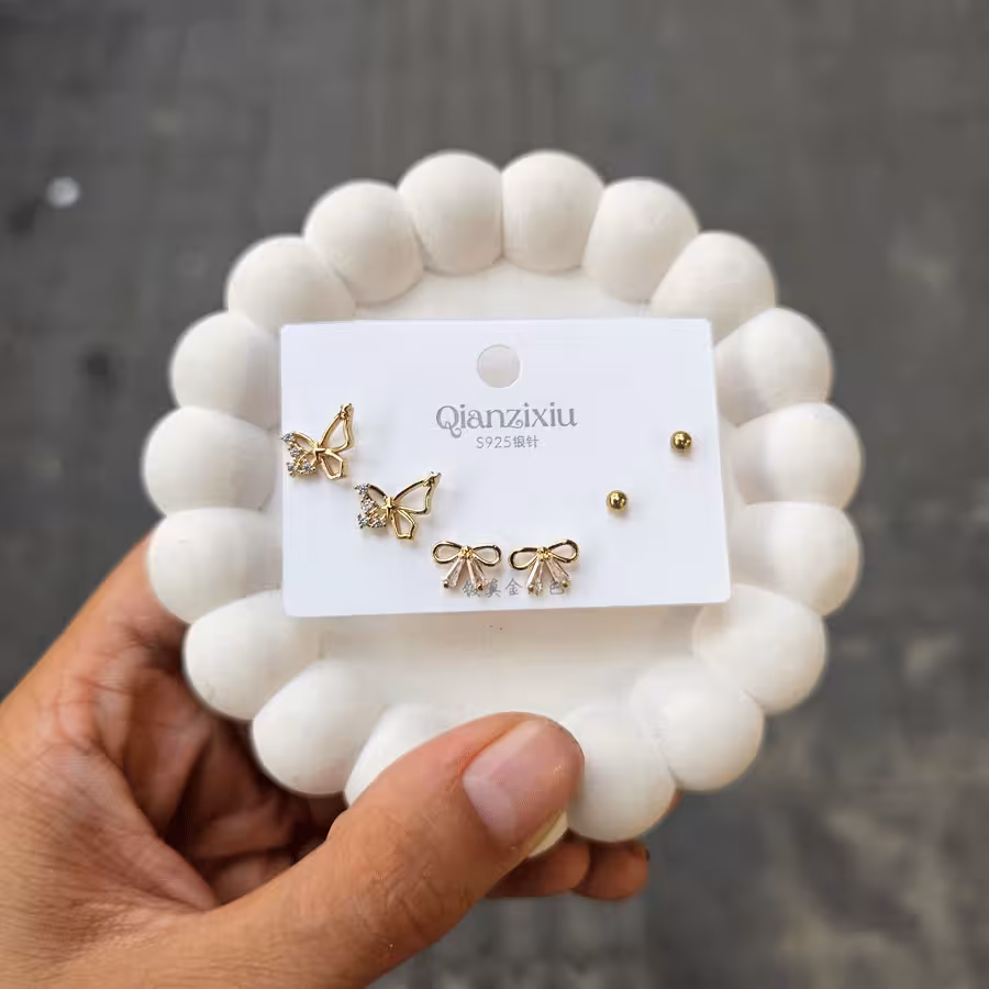 پک گوشواره سه جفتی مینیمال کد 317