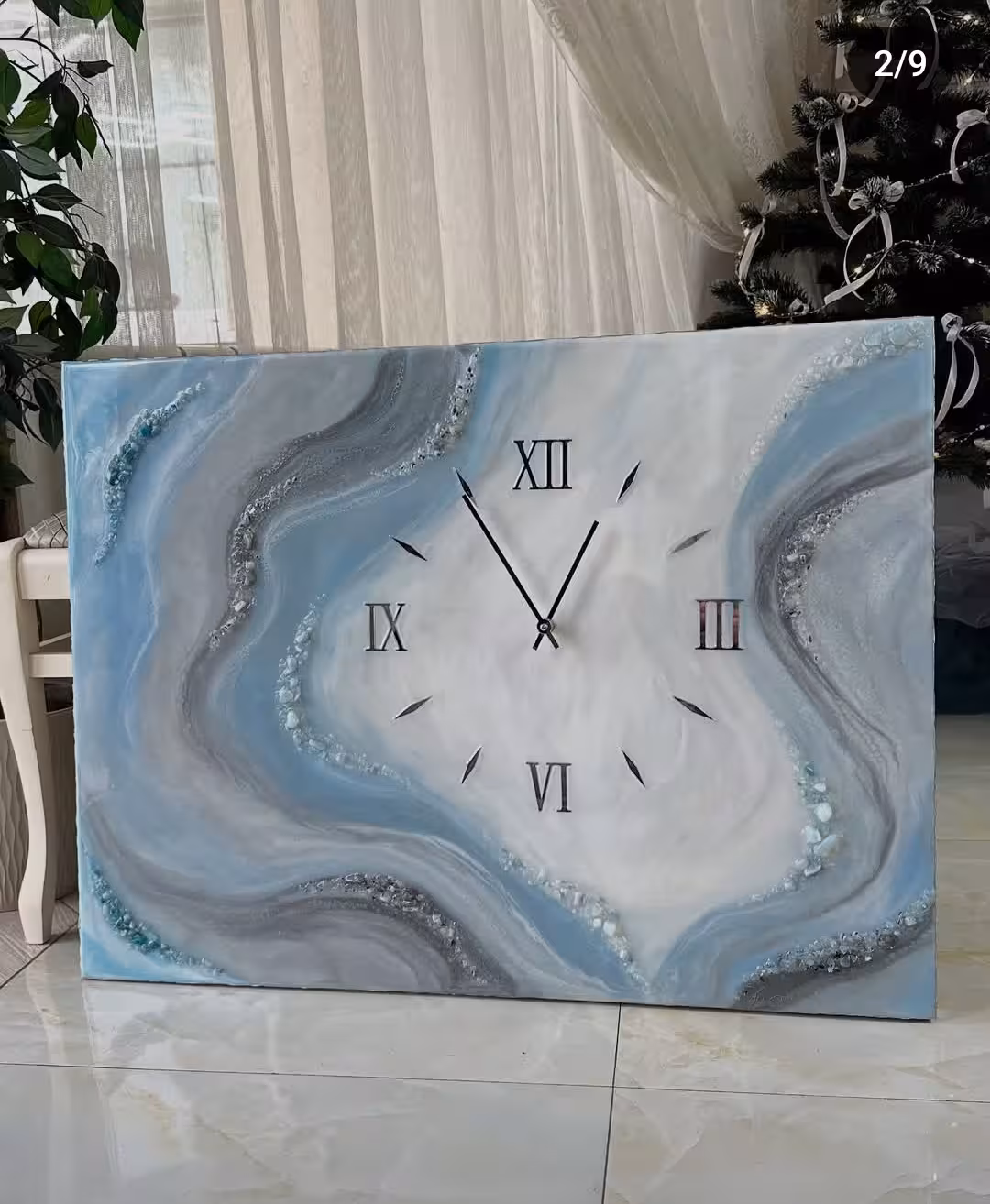 ساعت دیواری مستطیل 50در60 مدرن و لوکس رزینی