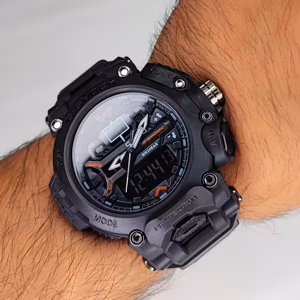 ساعت مچی کاسیو جی شاک دو زمانه دکمه دیلایت پایین مشکی G-Shock (دو موتوره)