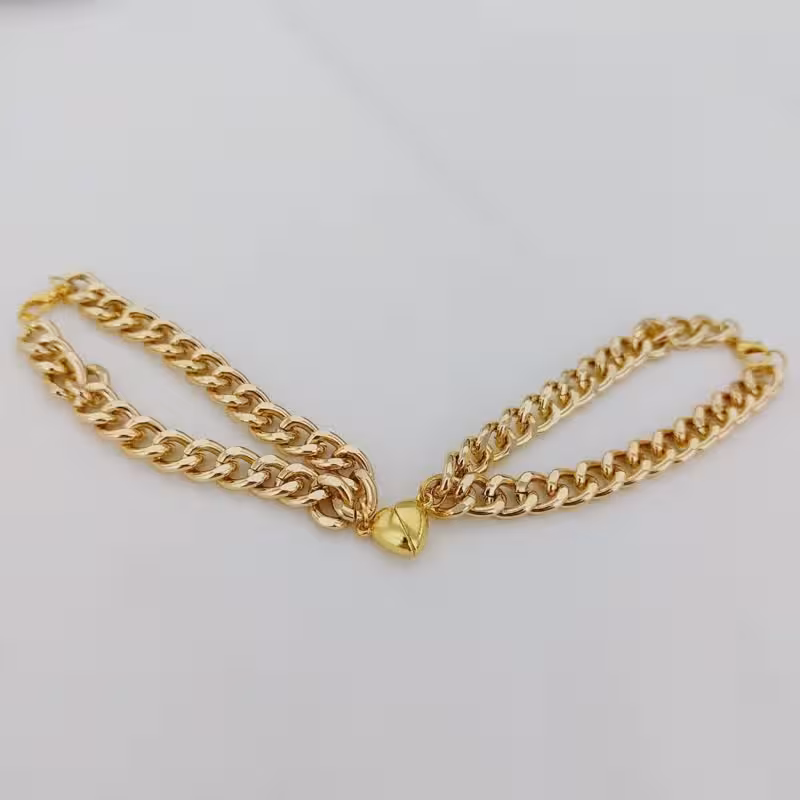 دستبند عاشقانه زنانه مردانه قلب دو تیکه مگنتی کد10335