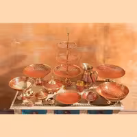 ست کامل 26 پارچه برنجی طرح انگور رنگ قرمز کد 351