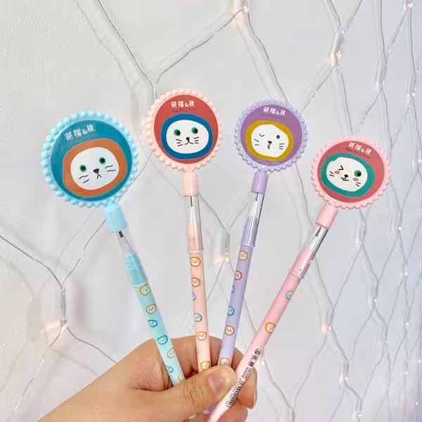 اتود فشنگی همراه آیینه پیشی Cute Kawaii Cat Pencil