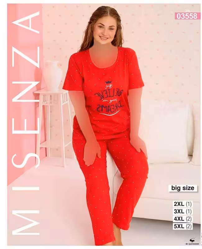 تیشرت شلوار سایز بزرگ زنانه کد 03558