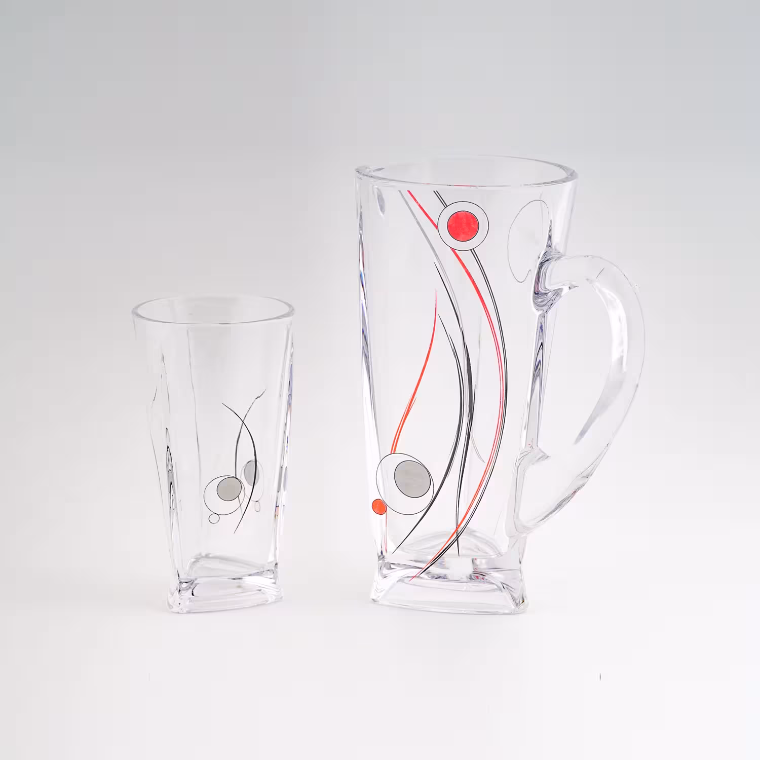 ست پارچ و لیوان 7 پارچه طرح ملینا قرمز