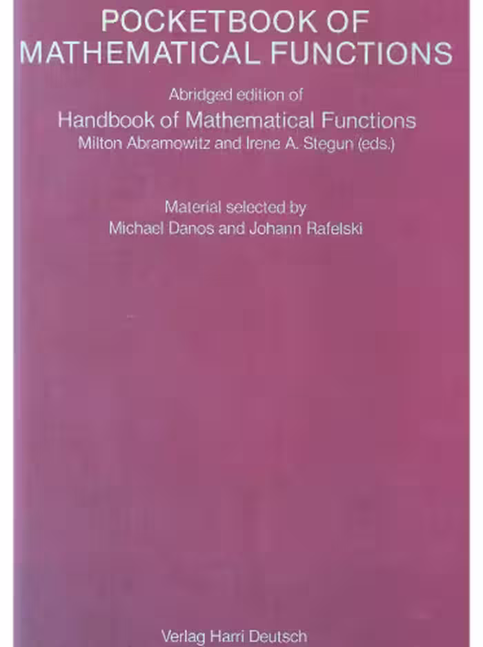 خرید و دانلود نسخه کامل کتاب Pocketbook of Mathematical Functions - Abramowitz and Stegun abbreviated