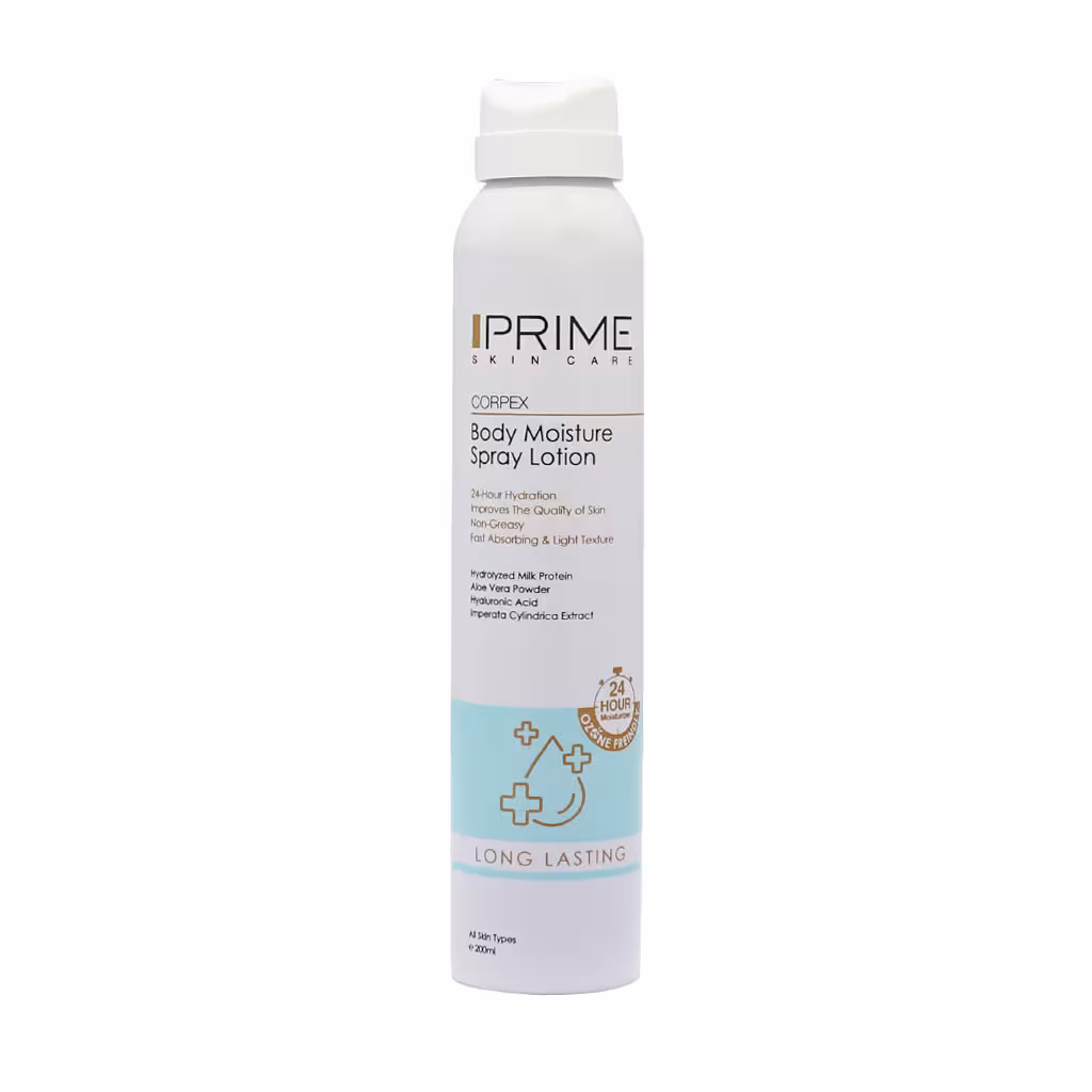 اسپری لوسیون آبرسان بدن پریم حجم 200 میلی لیتر Prime Body Moisture Lotion Spray 200ml
